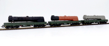 NPE Modellbau NW22179 - H0 - Schwerlastwagen Samms als Bahndienstwagen RAW Meinigen mit Reko-Kessel, DR, Ep. IV - Exklusiv